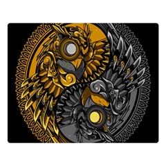 Yin Yang Owl Doodle Ornament Illustration Double Sided Flano Blanket (large) 
