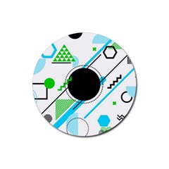 Geometric Shapes Background Rubber Coaster (round) 