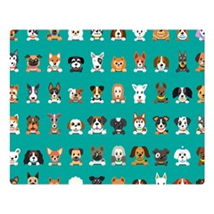 Different Type Vector Cartoon Dog Faces Double Sided Flano Blanket (large) 