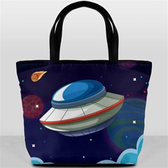 Ufo Alien Spaceship Galaxy Bucket Bag