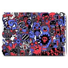 Cute Halloween Monsters Set Background Large Doormat 