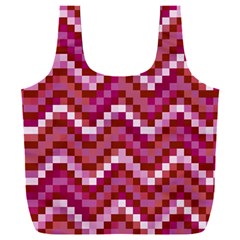 Lesbian Pride Pixellated Zigzag Stripes Full Print Recycle Bag (xxxl)