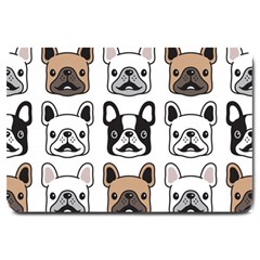 Dog French Bulldog Seamless Pattern Face Head Large Doormat 
