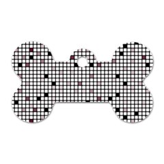 Pattern Petit Carreaux Dog Tag Bone (one Side)