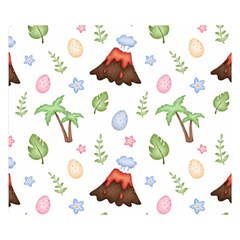 Cute Palm Volcano Seamless Pattern Double Sided Flano Blanket (small) 