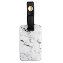 White Faux Marble Luggage Tag (one Side)