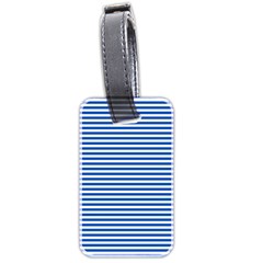 Classic Marine Stripes Pattern, Retro Stylised Striped Theme Luggage Tag (two Sides)