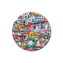 Menton Old Town France Rubber Coaster (round) 