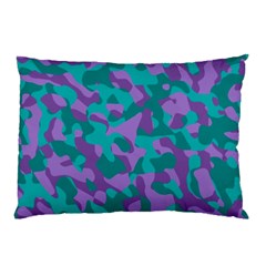 Purple And Teal Camouflage Pattern Pillow Case (two Sides)