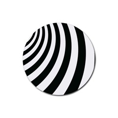 Black And White Zebra Stripes Pattern Rubber Coaster (round) 