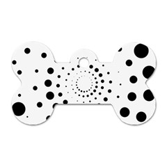 Abstract Black And White Polka Dots Dog Tag Bone (one Side)