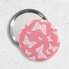 Pink And White Butterflies 2 25  Handbag Mirrors