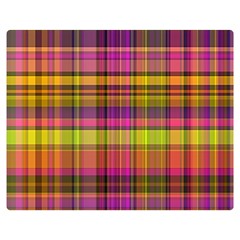 Pink Yellow Madras Plaid Double Sided Flano Blanket (medium) 