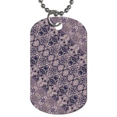 Violet Textured Mosaic Ornate Print Dog Tag (one Side)