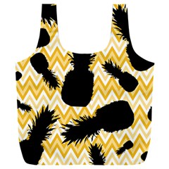 Ananas Chevrons Noir/jaune Full Print Recycle Bag (xxxl)