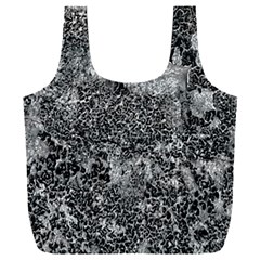 Grey And White Grunge Camouflage Abstract Print Full Print Recycle Bag (xxxl)