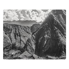Machu Picchu Black And White Landscape Double Sided Flano Blanket (large) 