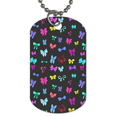 Bows On Black Dog Tag (one Side)