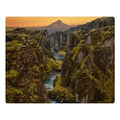 Landscape-cannon-river-mountain Double Sided Flano Blanket (large) 
