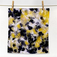 Black, Gray And Yellow Swirls  Face Towel