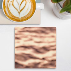 Pink  Waves Abstract Series No6 Uv Print Square Tile Coaster 