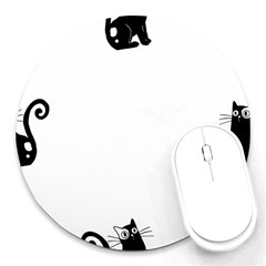 Cats Pattern Example Round Mousepads