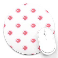 Lips Bubblegum Pattern Round Mousepads