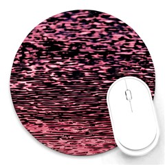 Pink  Waves Flow Series 11 Round Mousepads