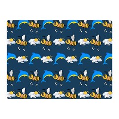 Dolphins Bees Pattern Double Sided Flano Blanket (mini) 
