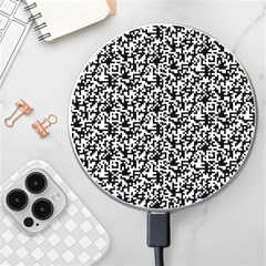 Black And White Qr Motif Pattern Wireless Charger