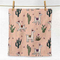 Llamas+pattern Face Towel