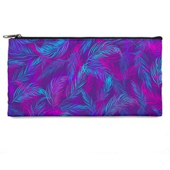 Leaf-pattern-with-neon-purple-background Pencil Case