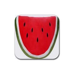 Watermelon Pillow Fluffy Rubber Coaster (square)