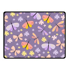 Vector-seamless-pattern-with-butterflies-beetles Fleece Blanket (small)