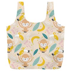 Cute-monkey-banana-seamless-pattern-background Full Print Recycle Bag (xxxl)