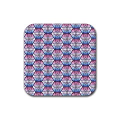 Hackers Town Void Mantis Hexagon Bigender Seven 7 Stripe Pride Flag Rubber Coaster (square)