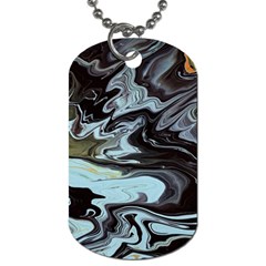 Abstract Painting Black Dog Tag (one Side)