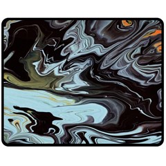 Abstract Painting Black Fleece Blanket (medium) 