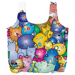 Cats Cartoon Cats Colorfulcats Full Print Recycle Bag (xxxl)