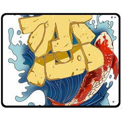 Wave Fish Koi Splash Character Fleece Blanket (medium) 