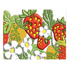 Strawberries Berry Strawberry Leaves Double Sided Flano Blanket (large) 