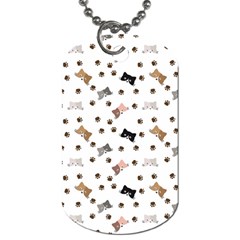 Illustration Cat Paw Background Pattern Cute Dog Tag (one Side)