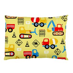 Seamless Pattern Vector Industrial Vehicle Cartoon Pillow Case
