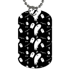 Ghost Background Halloween Dog Tag (one Side)