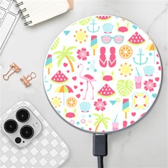 Flamingo Bird Nature Illustration Summer Beach Wireless Charger