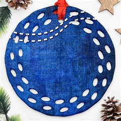 Background-jeans  Round Filigree Ornament (two Sides)