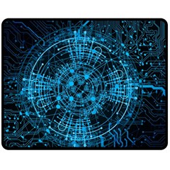 Network Circuit Board Trace Fleece Blanket (medium) 