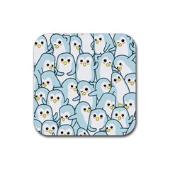Penguin Pattern Rubber Coaster (square)