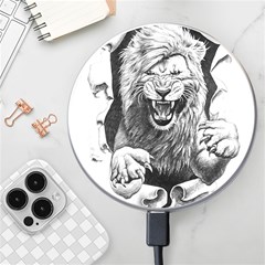 Drawing Angry Male Lion Roar Animal Wireless Charger