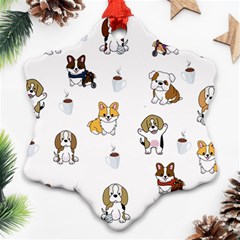 Hot Chocolate Puppies Hot Cocoa Snowflake Ornament (two Sides)